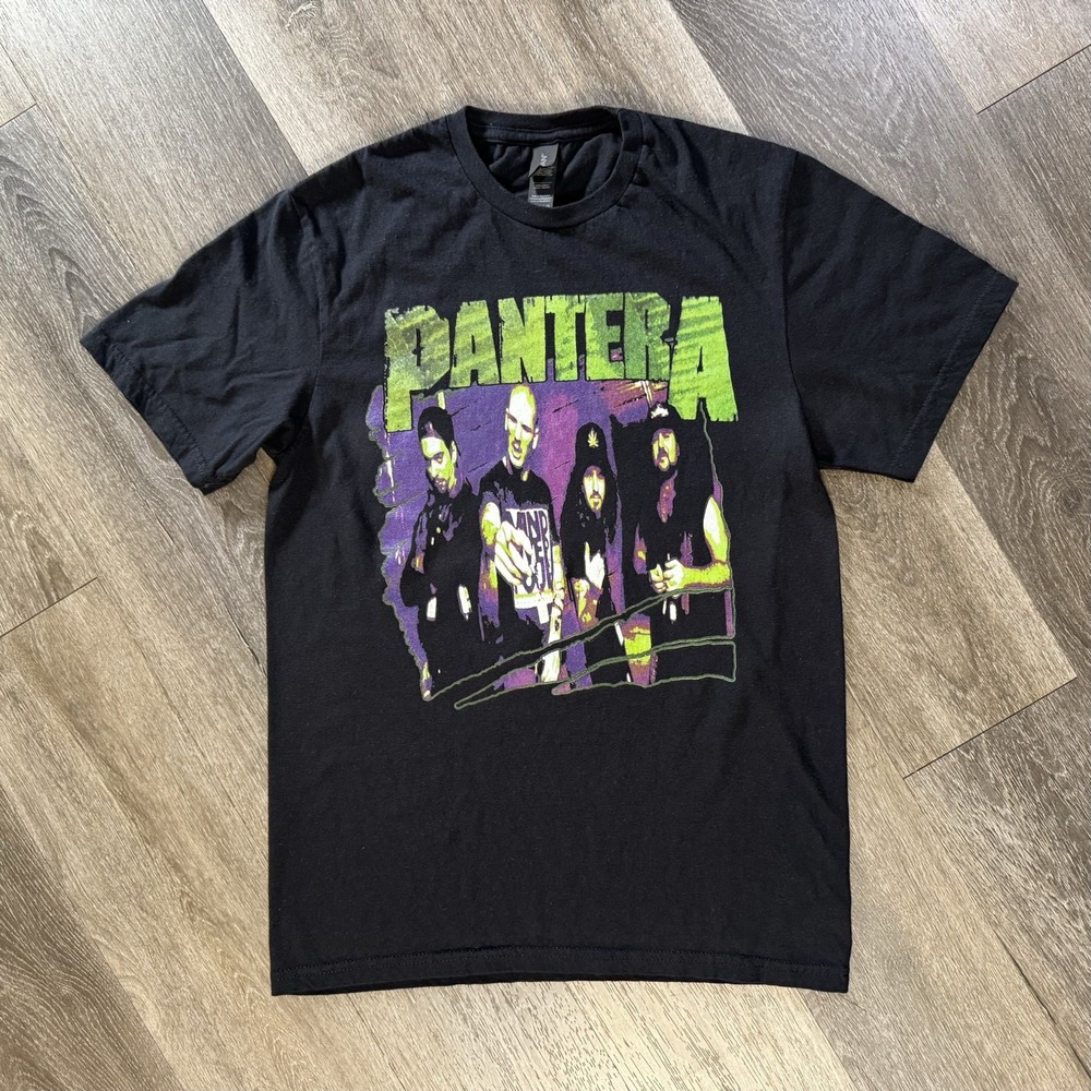 Y2K Pantera Band T Shirt Mens Small Black Graphic Alstyle Heavy Metal Tee